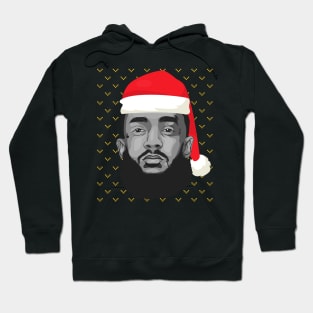 Nipsey Hussle Wearing Santa Hat Christmas Gift Hoodie